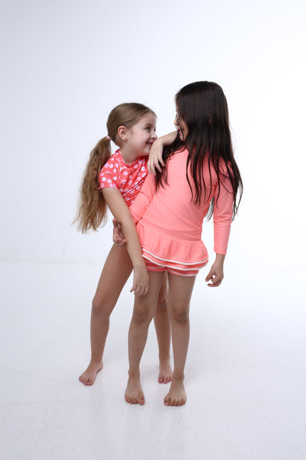 Guava Pink Long Sleeve Swim Set