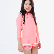 Guava Pink Long Sleeve Swim Set