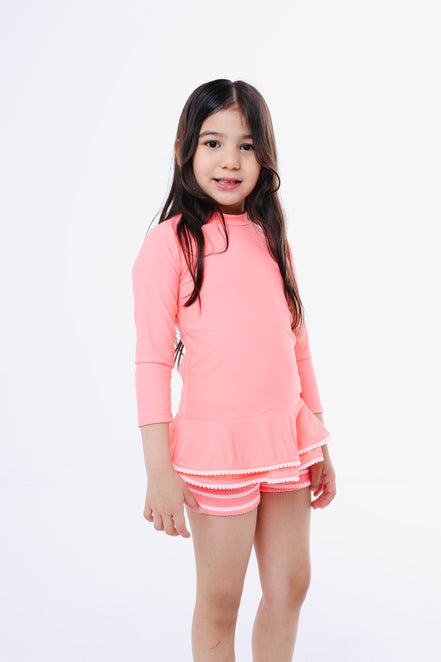 Guava Pink Long Sleeve Swim Set