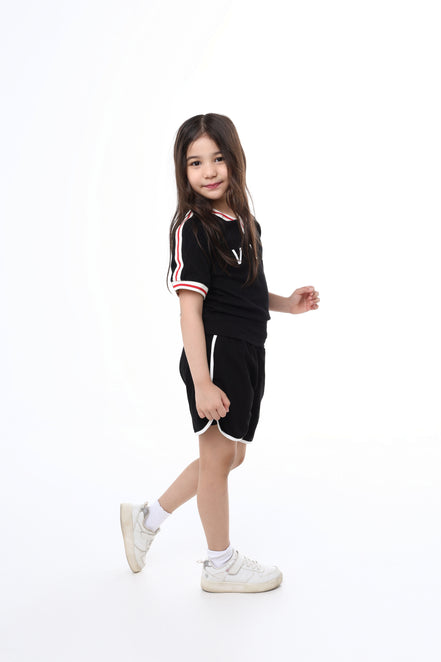 Retro Active Top & Short Set in Midnight Sprint 🖤 