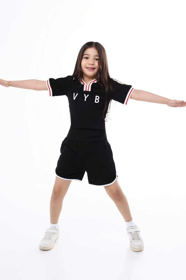 Retro Active Top & Short Set in Midnight Sprint 🖤 