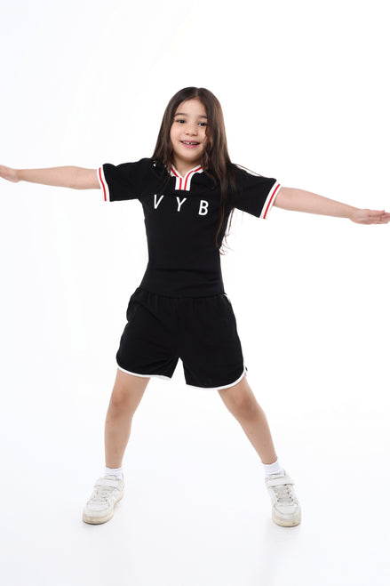 Retro Active Top & Short Set in Midnight Sprint 🖤 