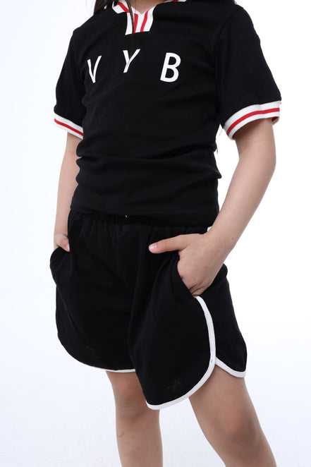 Retro Active Top & Short Set in Midnight Sprint 🖤 