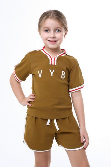 Retro Active Top & Short Set in Caramel Kick 🤎 